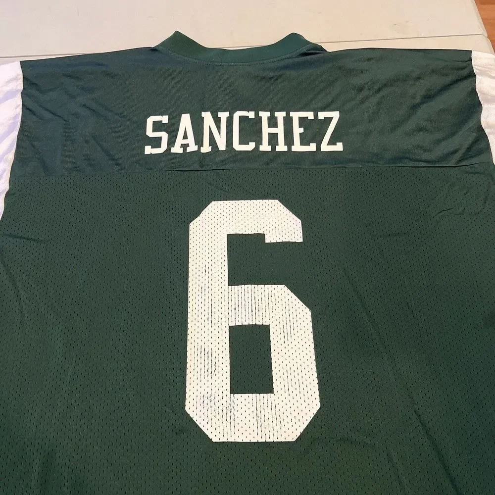 New York Jets Mark Sanchez Reebok Mens Size XL Green Football NFL Jersey‎ Shirt - Picture 6 of 8